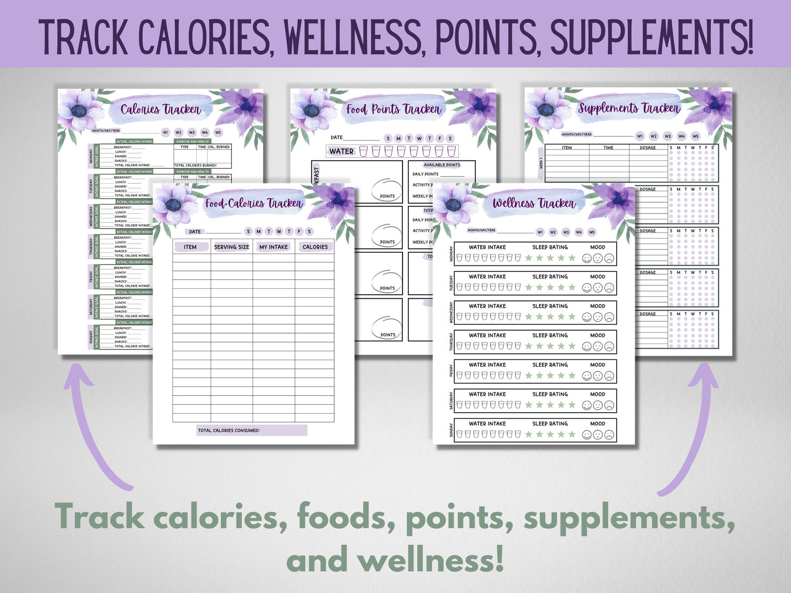 Purple Lavender Weight Loss Journal Purple Flower Weight Loss Etsy