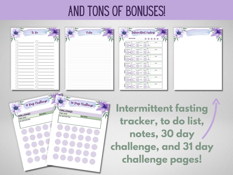 Purple Lavender Weight Loss Journal Purple Flower Weight Loss Etsy