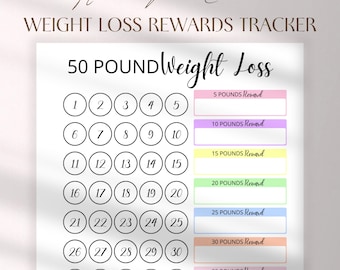 50 Pound Weight Loss Tracker with Rewards (Digital Download)