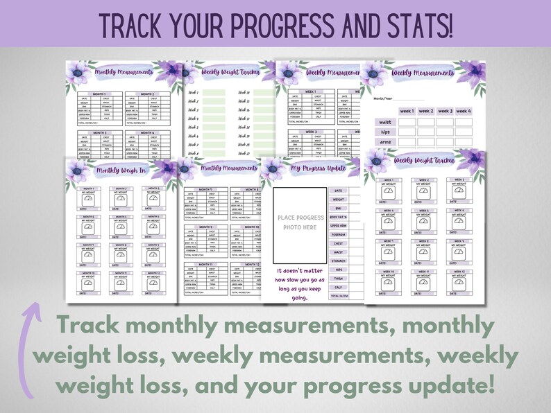 Purple Lavender Weight Loss Journal Purple Flower Weight Loss Etsy