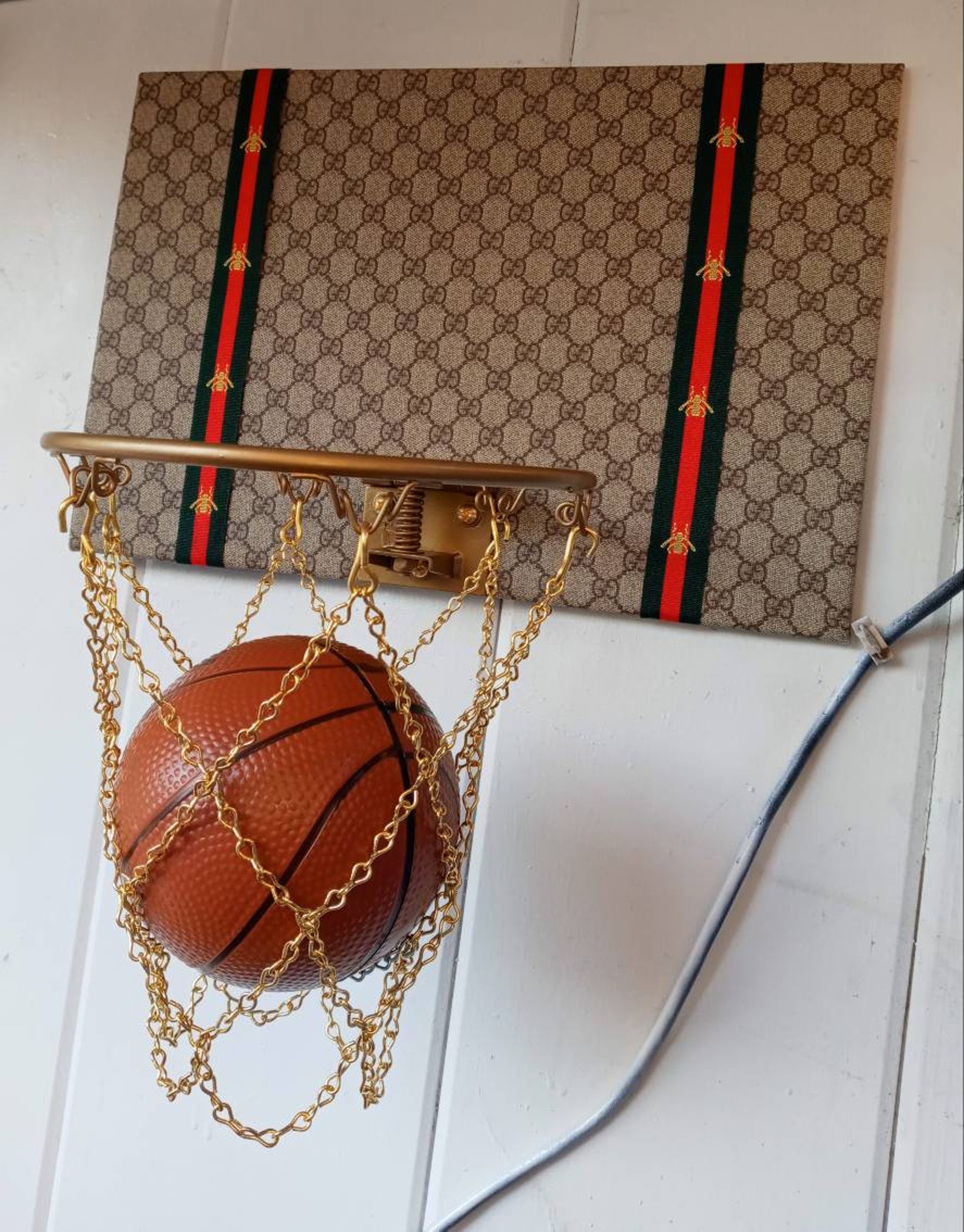 Basketball mini hoops decor complete set w/chain net 18 x 14 Etsy