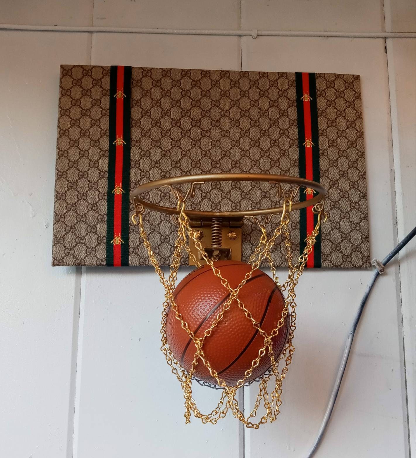 Basketball mini hoops decor complete set w/chain net 18 x 14 Etsy