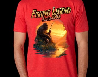 T-shirt Fishing Legend Bigfoot Sunset