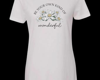 Camiseta floral para mujer Positive Vibes