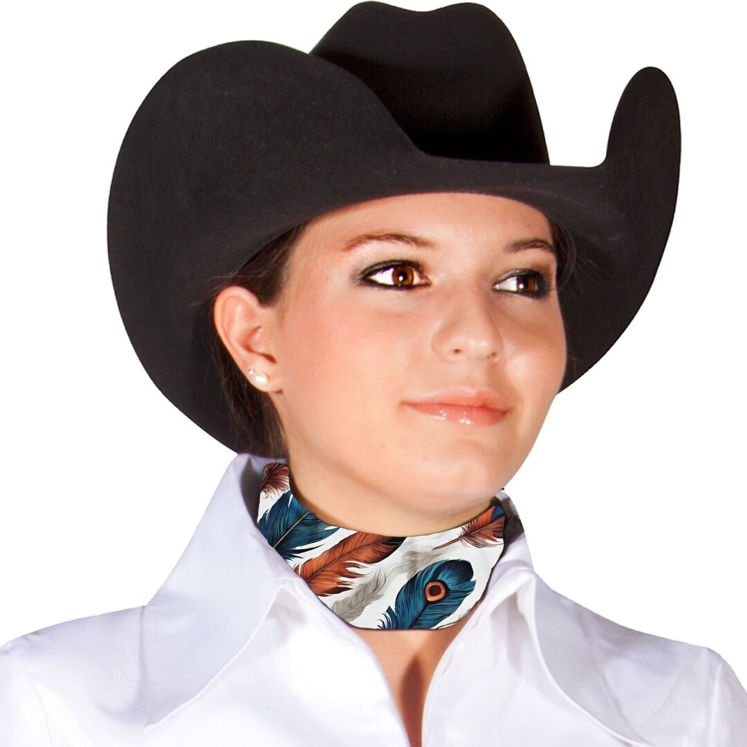 Peacock Horse Show Bandana Horse Show Scarf With Feathers Tie on