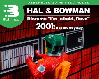 HAL & BOWMAN Diorama "I'm afraid, Dave" | 2001 a Space Odyssey | Diorama | figurine | HAL 9000 computer| 3D Print