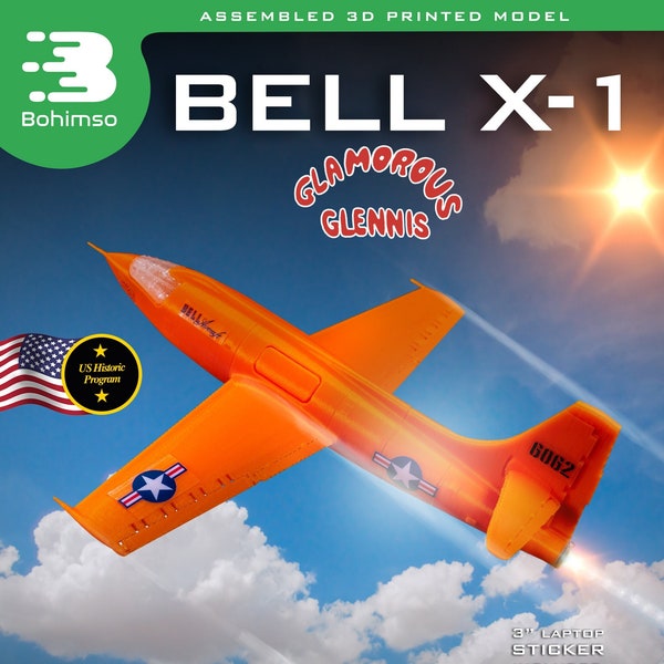 Bell X1 Glamorous Glennis | USAF | Rocket aircraft | X-planes | Chuck Yeager | High speed and altitude aircraft | Plastic Display Model