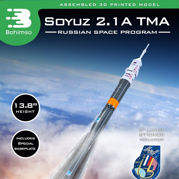 Soyuz 2.1A TMA Rocket | Plastic Model | Russian Space Program | ISS | Capsule | Spacecraft | 3D Print