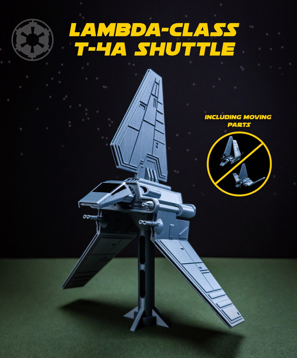 Lambda class T 4a Shuttle Spaceship With Moving Parts Etsy