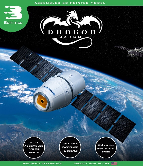 DRAGON Cargo Plastic model Capsule SpaceX Spacecraft 3D Print 