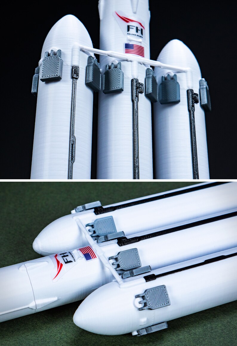 FALCON HEAVY Plastic model Rocket SpaceX NASA Scale Etsy