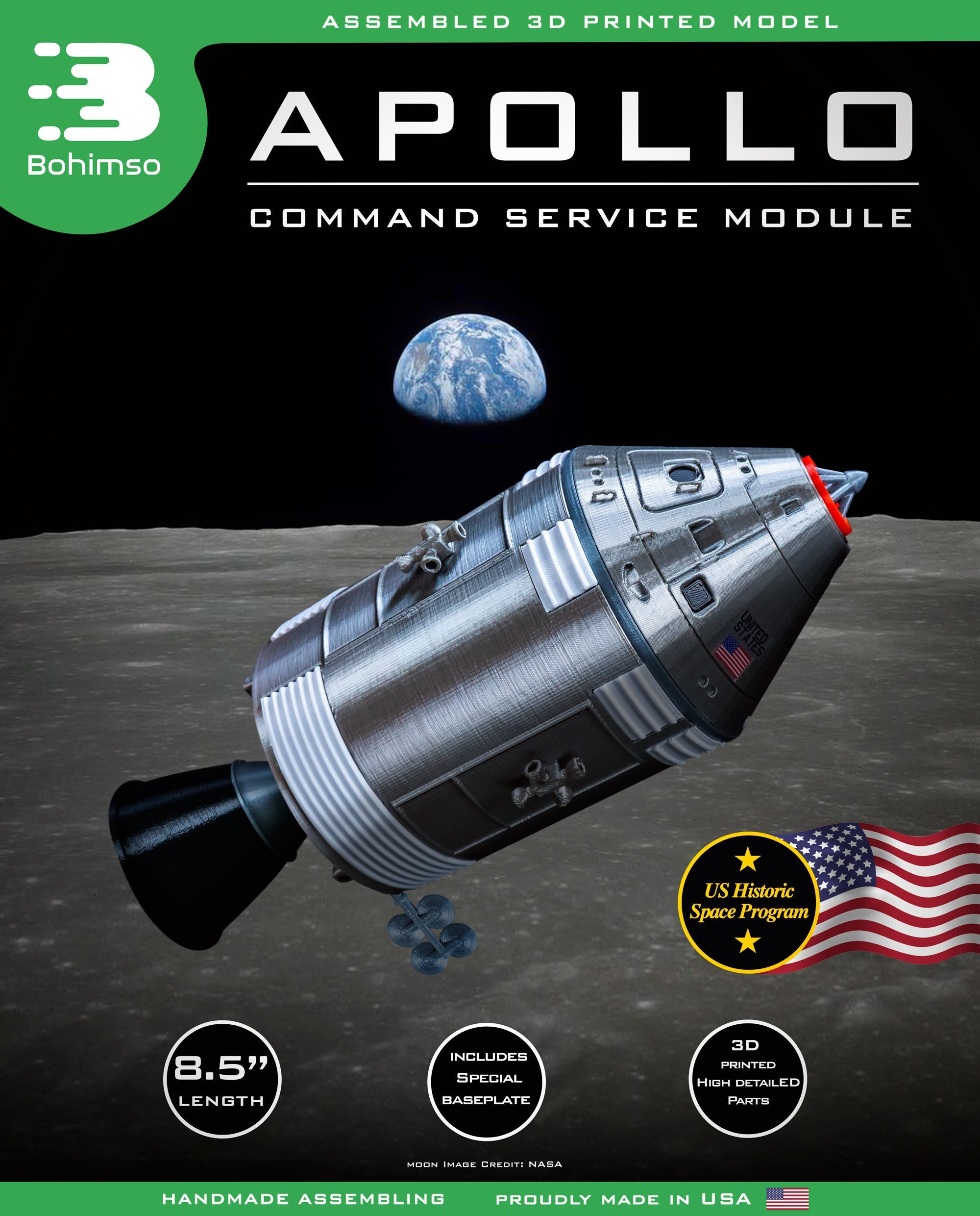 New 1/48 Scale Apollo 11 Lunar Module Papercraft DIY 3D Paper Model Puzzle Kit 