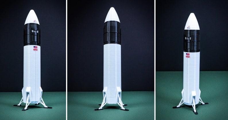 STARSHIP HLS Human Landing System Plastic model Rocket SpaceX Spacecraft 3D Print image 5