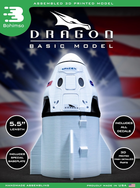 DRAGON 2 Plastic Basic Model Spacex NASA Crew Dragon pic image