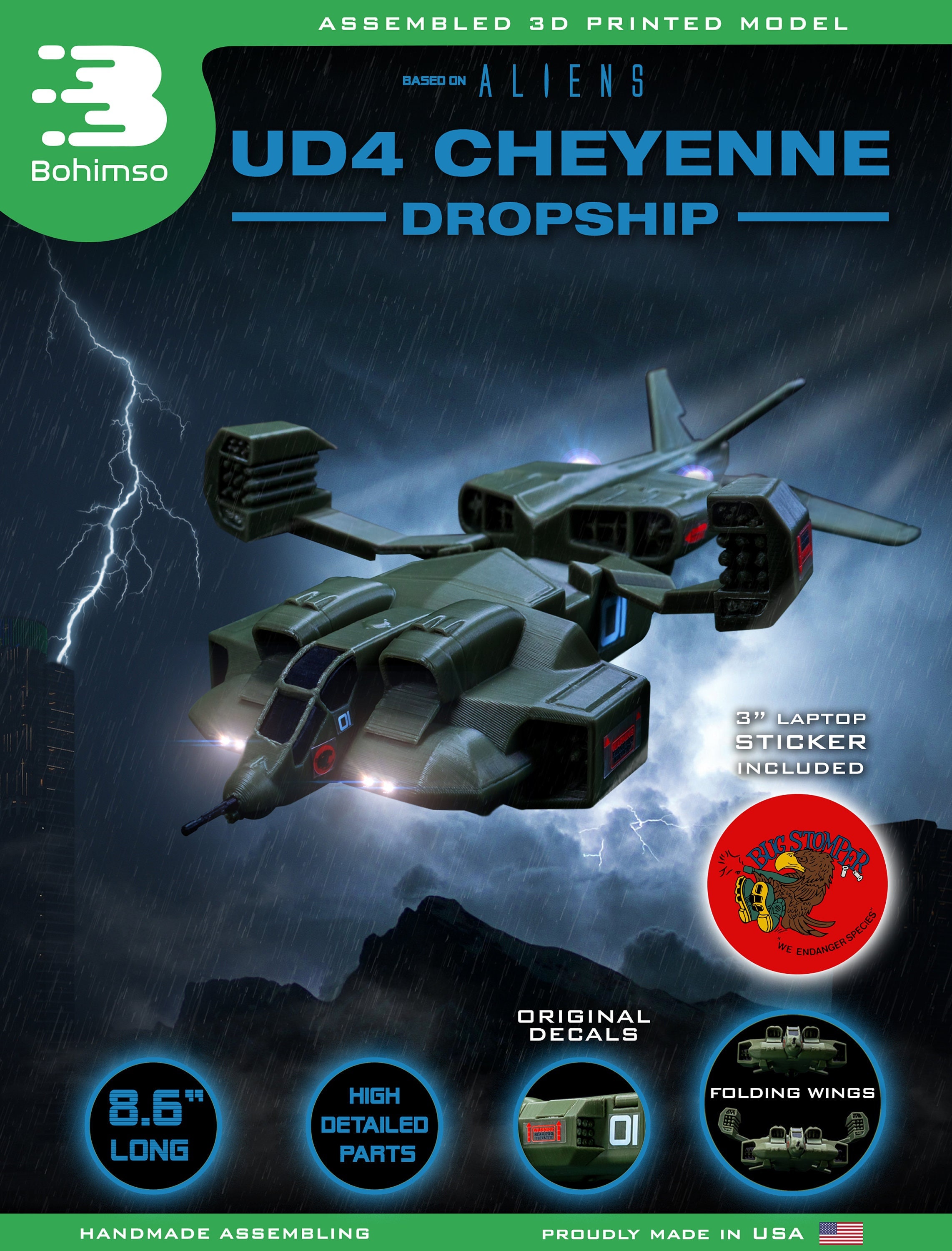 UD4 CHEYENNE Dropship ALIENS ALIEN Plastic Model 3D Print Fully