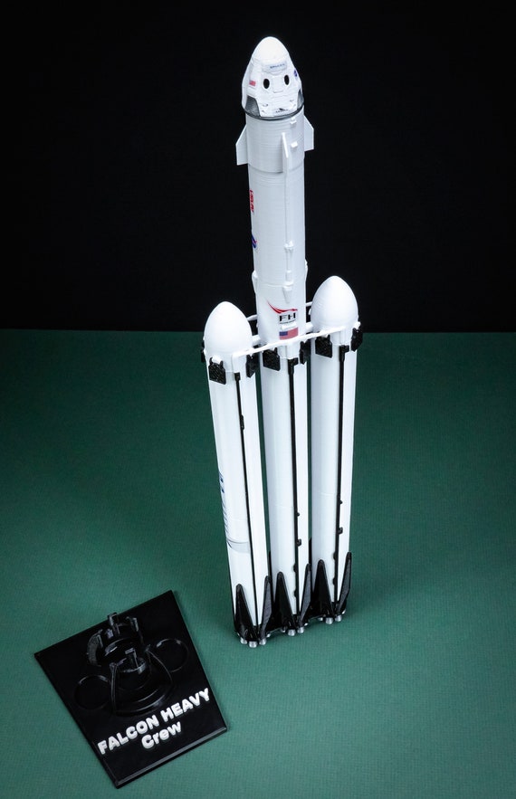 FALCON HEAVY Crew Plastic Model Rocket Spacex NASA Scale 1 144