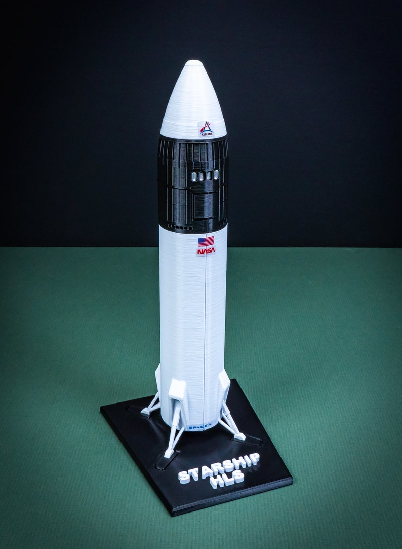 STARSHIP HLS Human Landing System Plastic model Rocket SpaceX Spacecraft 3D Print image 2