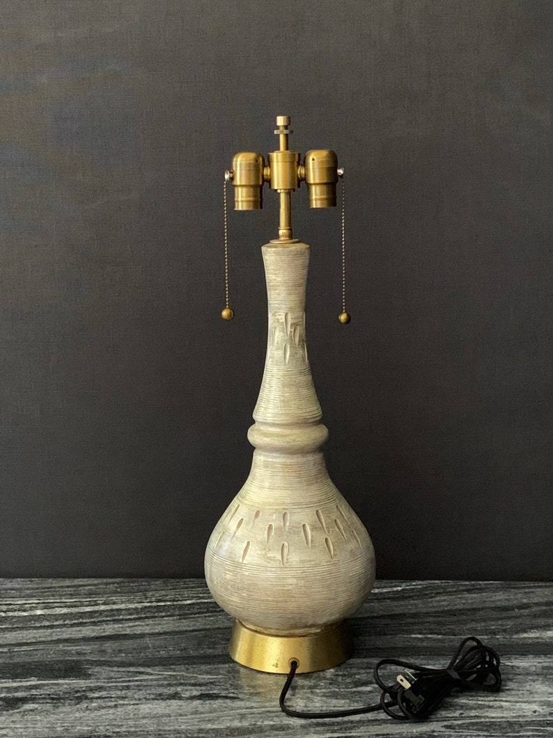 1960s Midcentury Ceramic genie Bottle Table Lamp Etsy