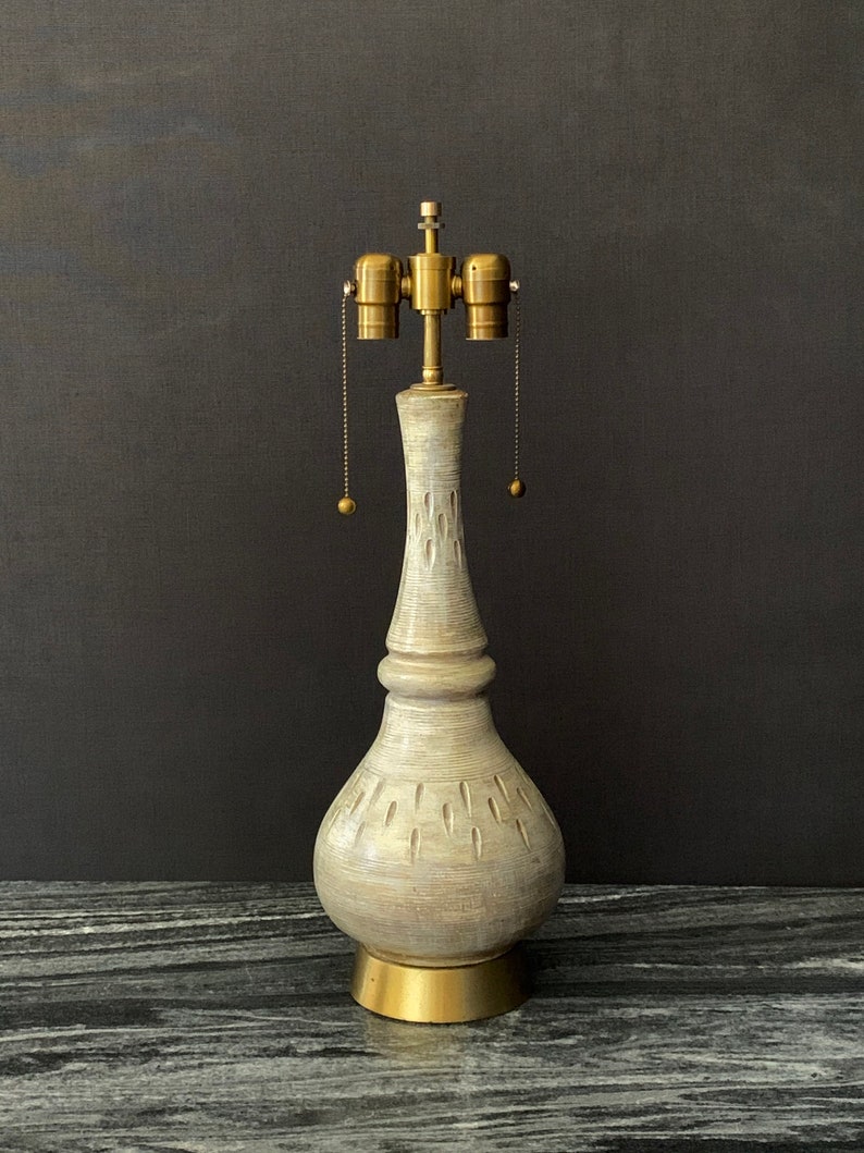 1960s Midcentury Ceramic genie Bottle Table Lamp Etsy