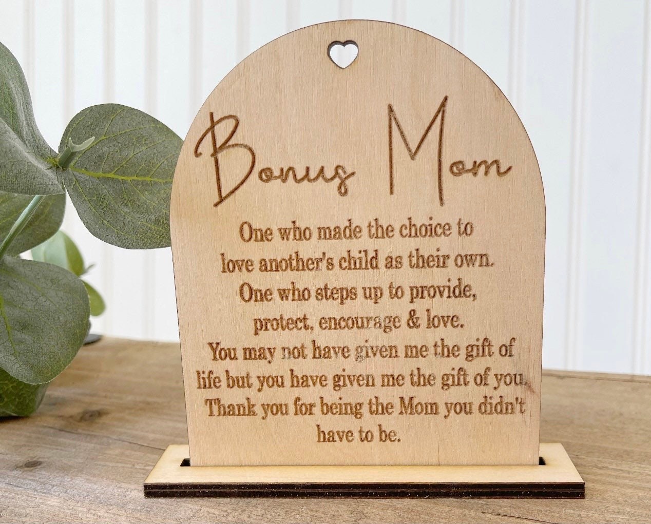 Bonus Mom Picture Frame Holds 4X6 Photo, Gifts for Stepmom from Daughter,  Son, B