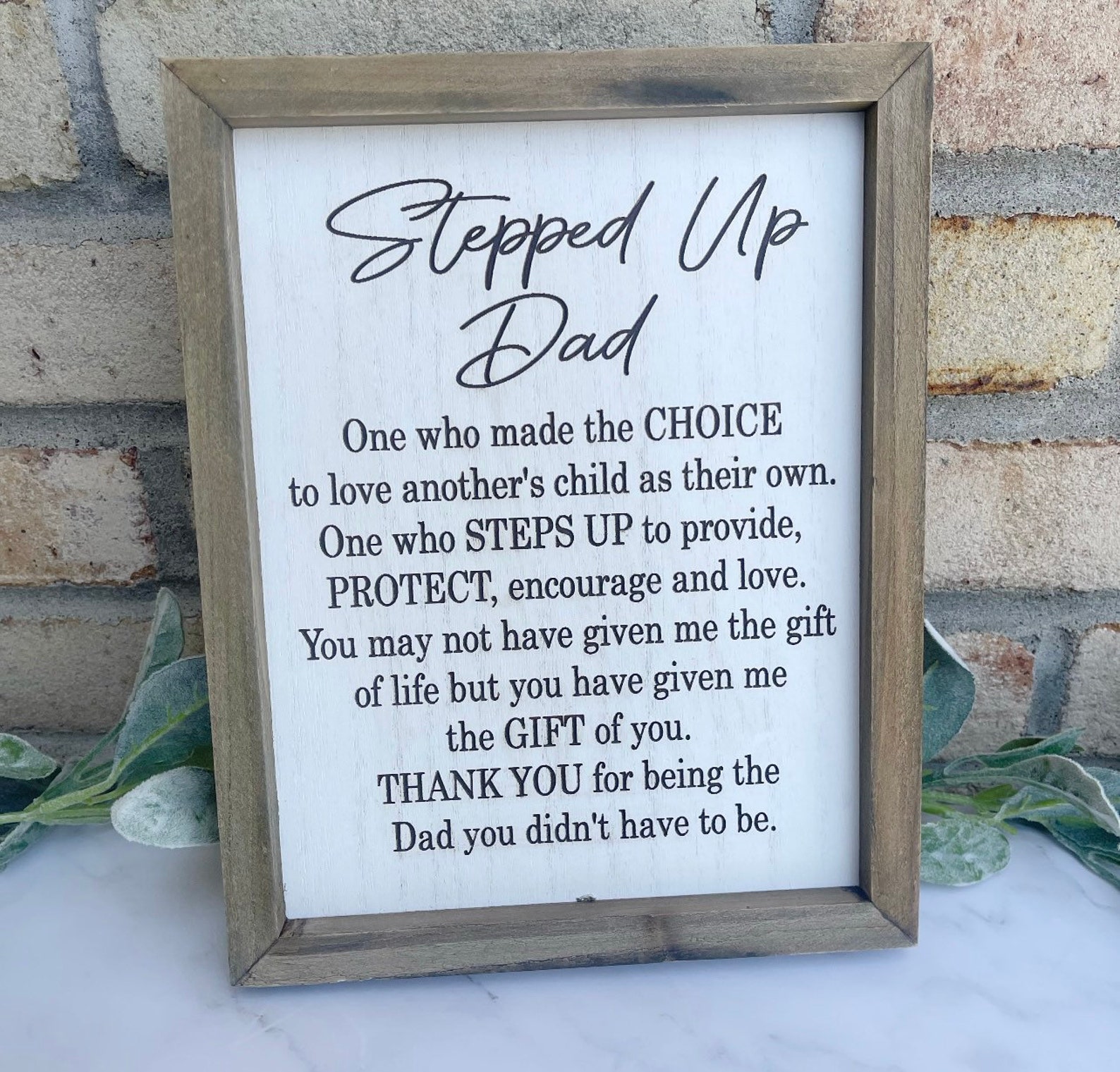 Step Dad Sign Signs for Step Dad Stepped up Dad Sign Signs Etsy