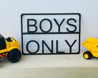 Boys only sign, boys only cutout sign, cutout sign for boys only
