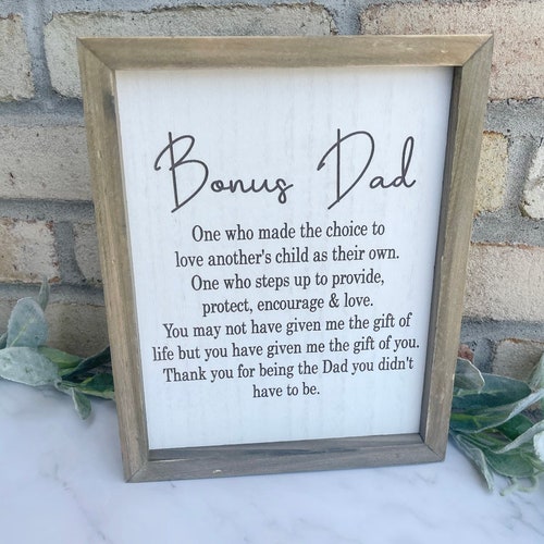 Bonus Dad Sign Signs for Bonus Dad Step Dad Signs Signs for Etsy