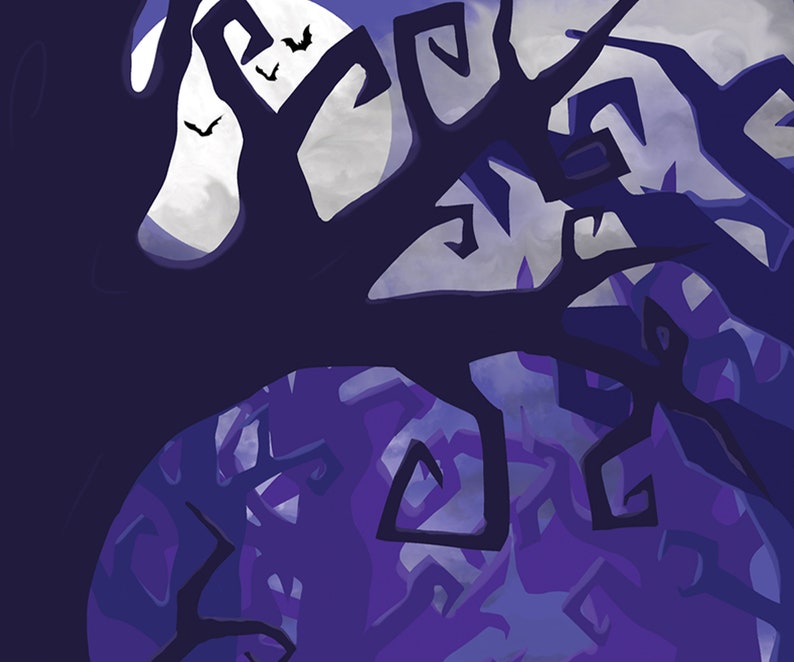 Spooky Forest Silhouette Landscape Digital Art Fantasy Art Etsy Il 794xN.2445190073 Rz7t