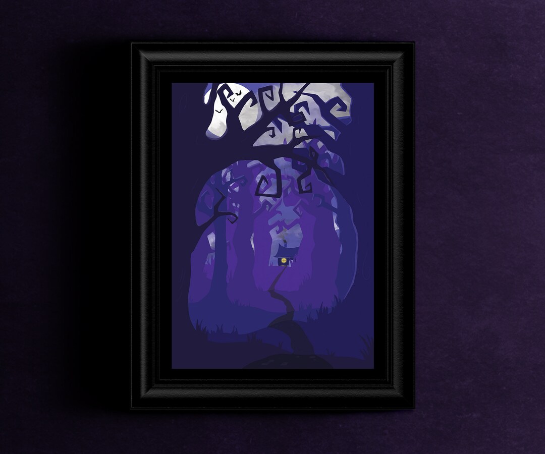 Spooky Forest Silhouette Landscape Digital Art Fantasy Art Etsy Il 1080xN.2443727341 Qobk