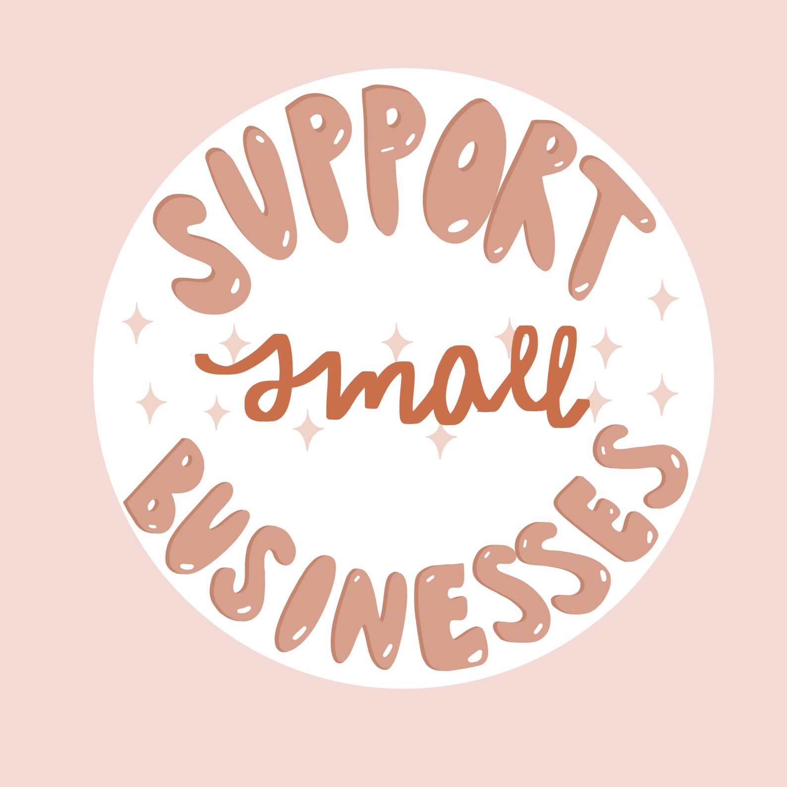 Support Small Businesses Round Sticker Etsy