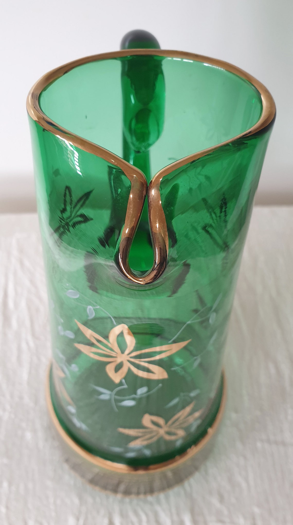 Vintage Bohemia Jug & Glass Set From Czechoslovakia Etsy