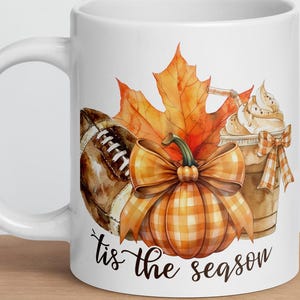 Tis The Season Pumpkin Spice Mug: Fall Thanksgiving Coffee Cup, Cozy Vibes