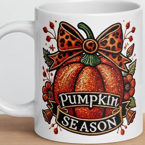 Pumpkin Spice Mug: Fall Leaves Coffee Cup, Thanksgiving Gift