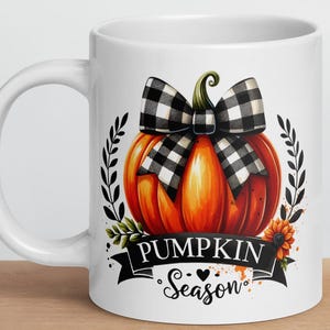 Pumpkin Spice Mug: Fall Leaves Coffee Cup, Autumn Gift