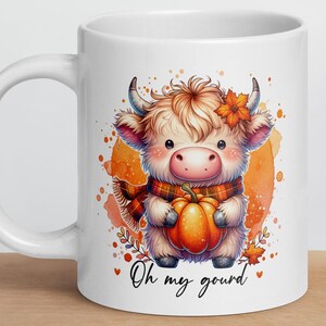Oh My Gourd Pumpkin Spice Mug: Fall Leaves Coffee Cup, Autumn Thanksgiving Gift