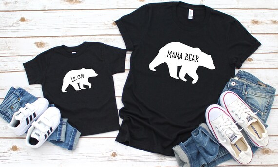 Mama Bear Little Cub Mother and Son Matching Shirts Mother | Etsy