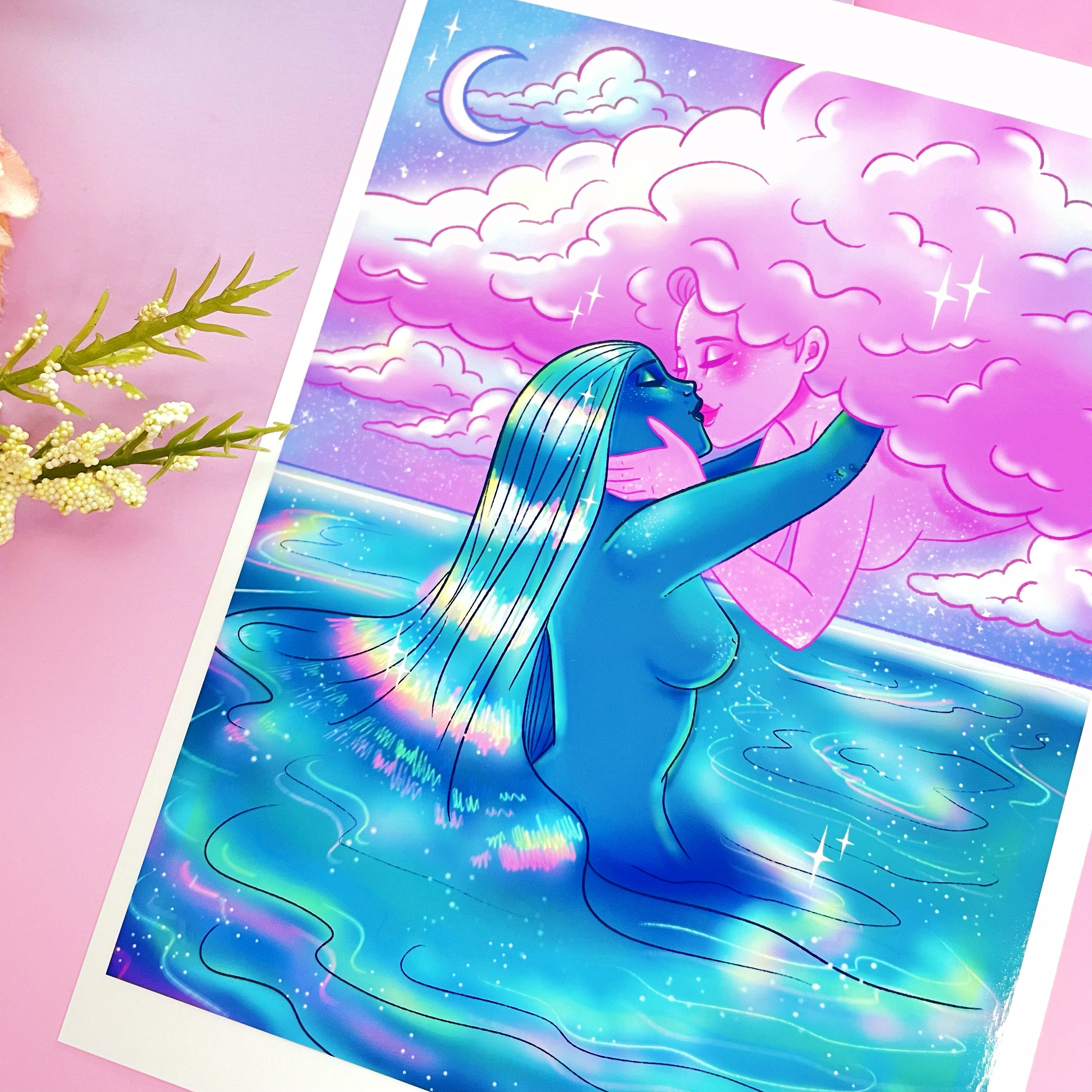 Sea and Sky Lovers / WLW Art Prints for Your Wall/ Cute Glossy