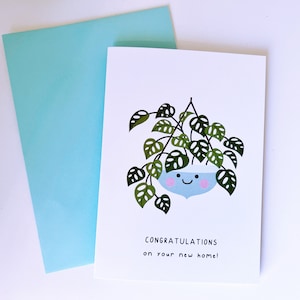 Plant Housewarming Card | (Greeting Card, Pun Card, Birthday Card, Cute Card, Kawaii Card)