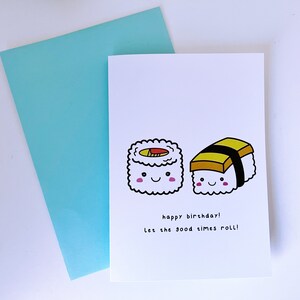 Sushi Birthday Card | (Greeting Card, Food Pun Card, Cute Card, Love Card, Kawaii Card)