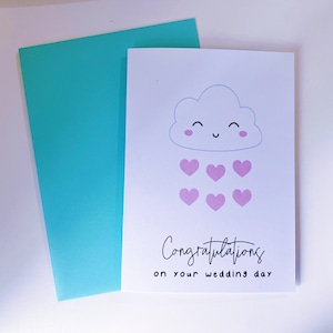 Love Cloud Card | (Greeting Card, Wedding Card, Cute Card, Love Card, Kawaii Card)