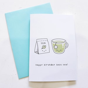 Tea Birthday Card 2 | (Greeting Card, Birthday Card, Cute Card, Love Card, Kawaii Card)