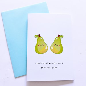 Perfect Pear Congratulations Card | (Greeting Card, Wedding Card, Cute Card, Love Card, Kawaii Card)