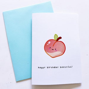 Peach Booty Birthday Card | (Greeting Card, Birthday Card, Cute Card, Love Card, Kawaii Card)