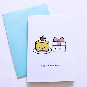 Cake Birthday Card | (Greeting Card, Birthday Card, Cute Card, Love Card, Kawaii Card)