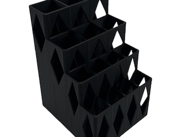 Mini organizador de perfumes con 3 niveles, tamaño viaje, lápiz labial en roll-on y fragancia.