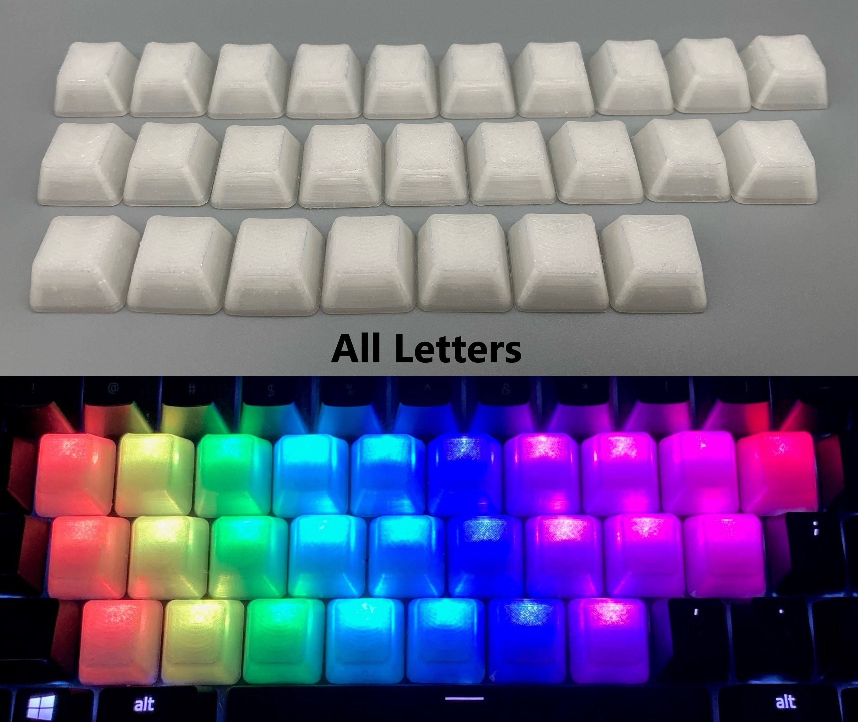 Cherry MX Style Translucent Blank Key Caps WASD RGB Etsy