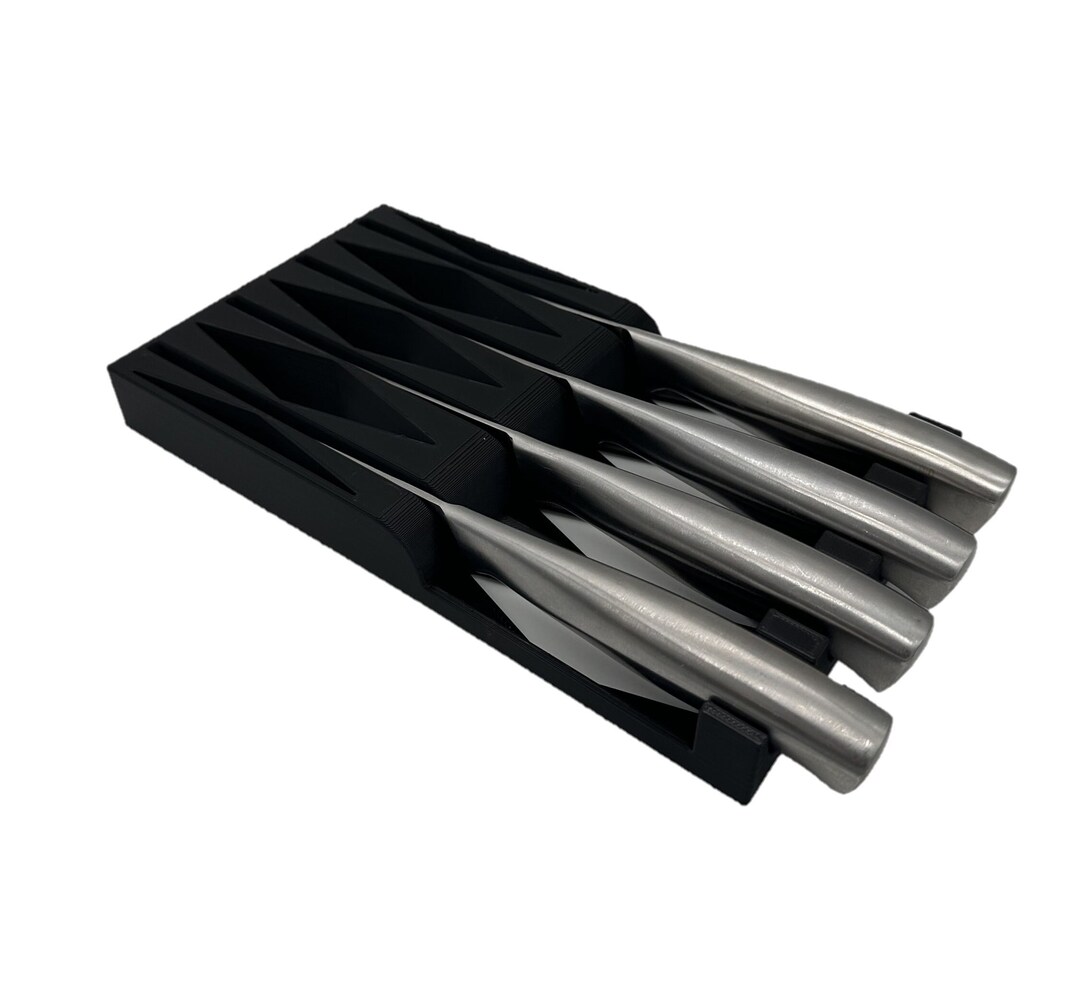 In Drawer 4 Knife Block Steak Knife Holder Kitchen Organizer Utensil