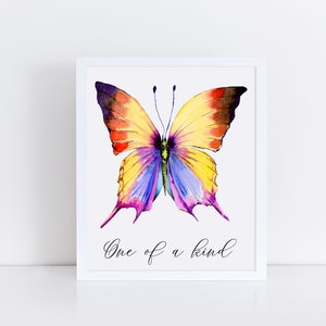 Nursery Art Print, Nursery Wall Art, Watercolor Butterfly Print, Neutral Nursery Decor, Instant Download, Printable Art