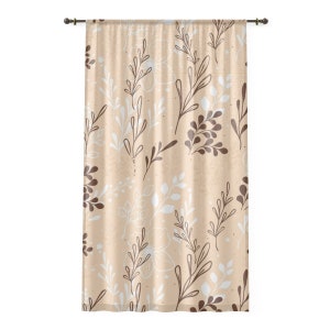 Sheer Window Curtain, Floral Print Window Curtain, Home Decor, Nursery Decor, Girl's Room Floral Cutrain