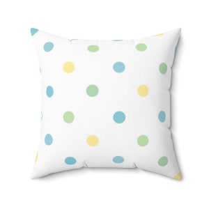 Polk-a-Dot Pillow Cover, Blue, Gree & Yellow Polka Dots, Boy's Nursery Decor, Pillow Case, Boy's Room Pillow Cover